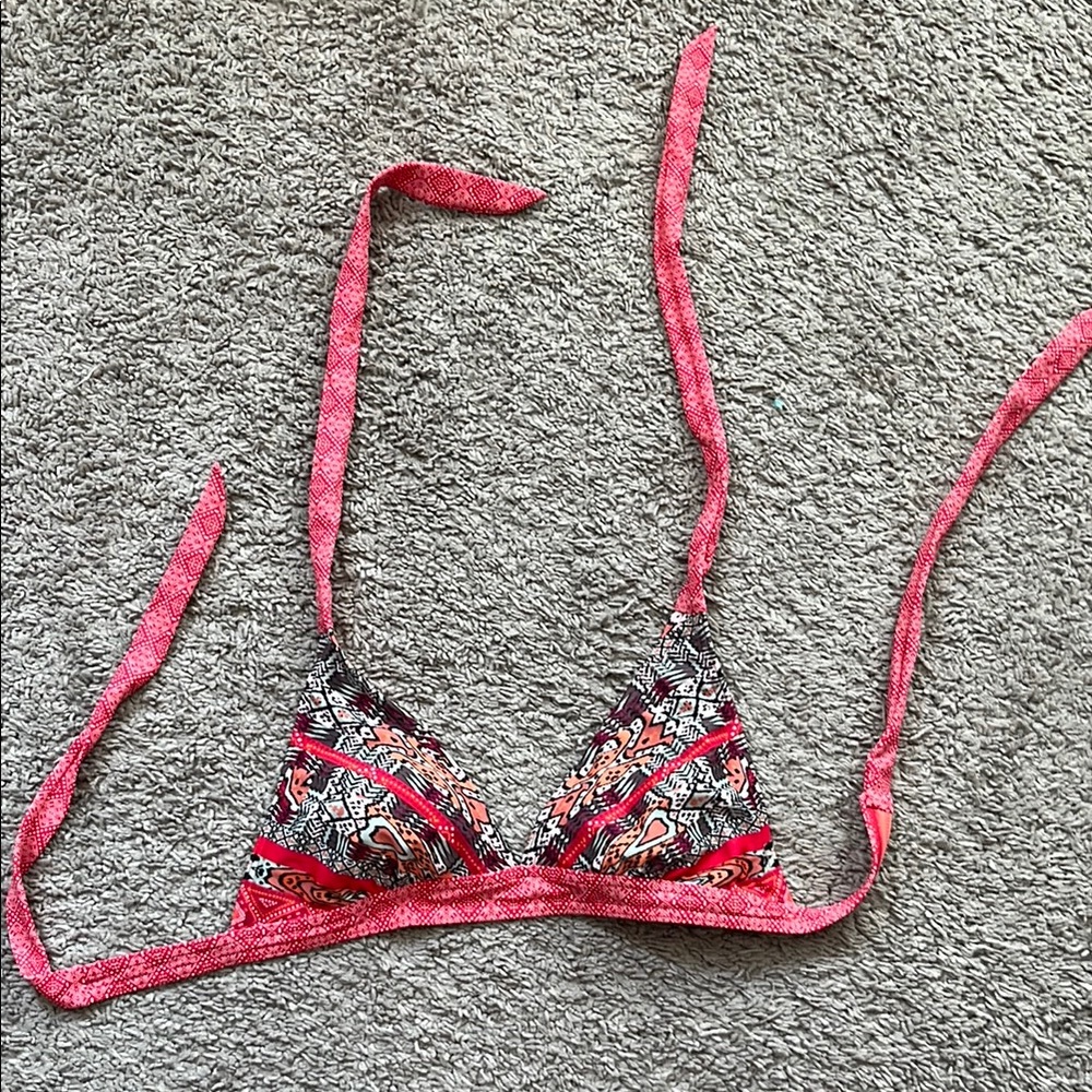 Prana Pink and Red Floral Bralette